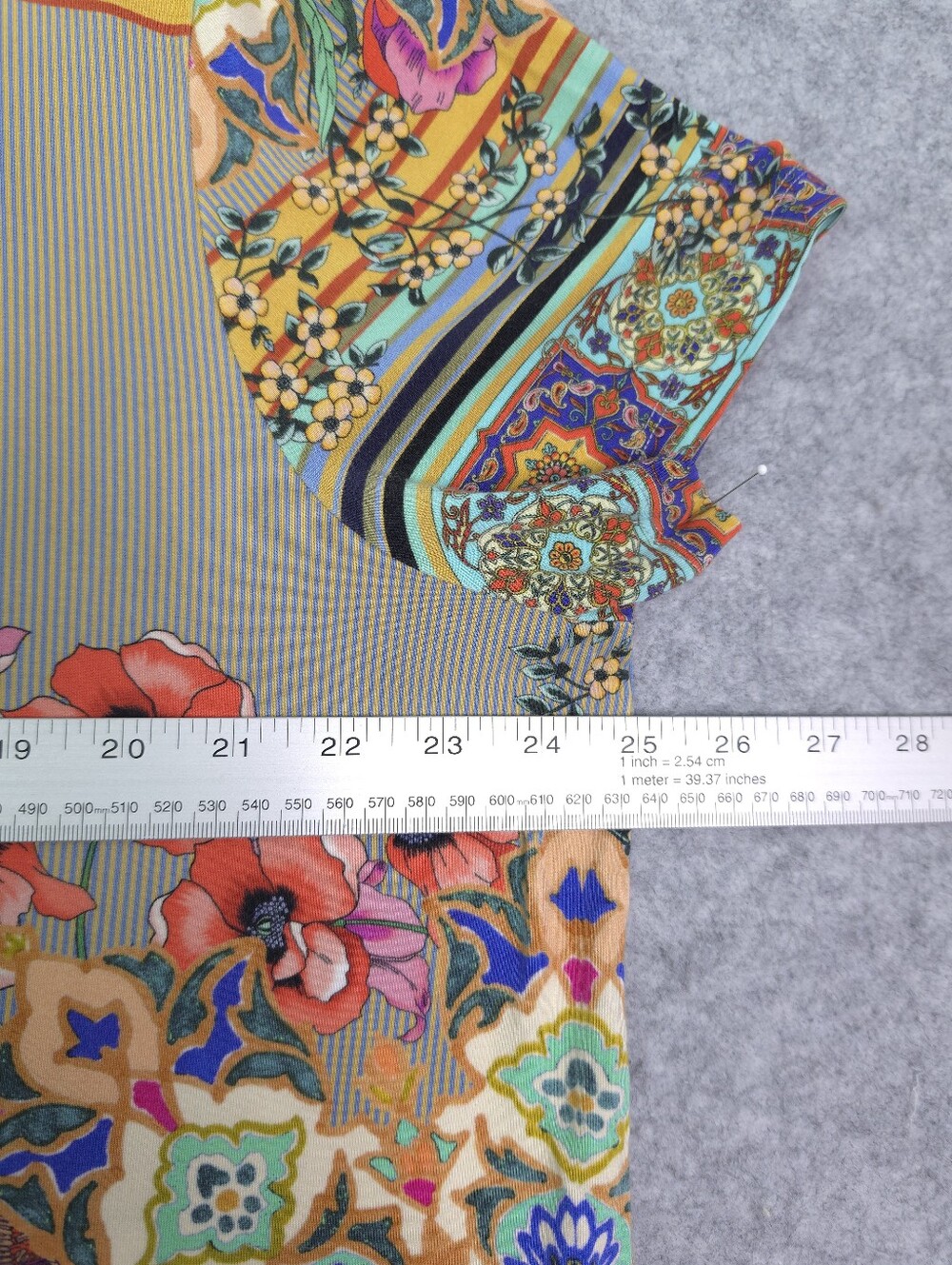 Johnny Was Hunter Favorite Tee Boho Floral Bamboo Knit V-Neck Top Artsy Poppy 2X - Picture 6 of 7